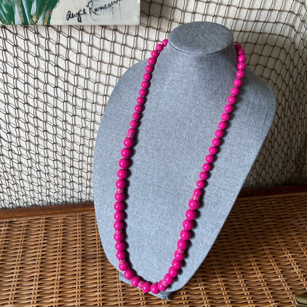 Vintage 90s TALBOT’s Long Lucite Beads Statement Necklace